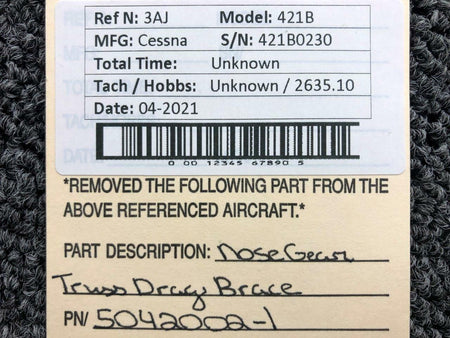 Cessna 5042002-1 Cessna 421B Nose Gear Truss Drag Brace