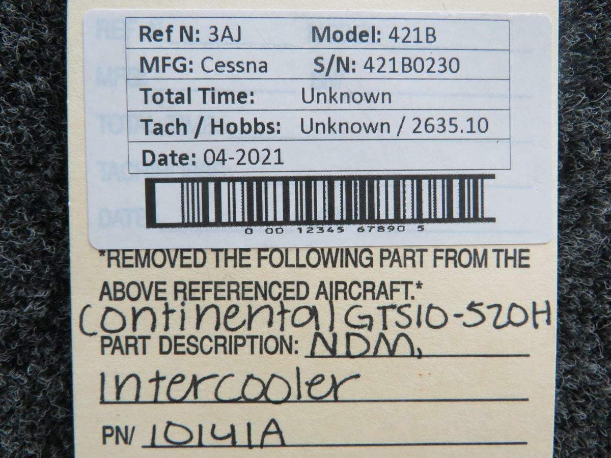 NDM 10141A Cessna 421B Continental GTSIO-520H NDM Intercooler