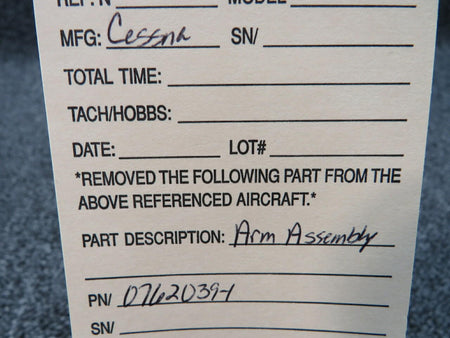 0762039-1 Cessna Arm Assembly BAS Part Sales | Airplane Parts