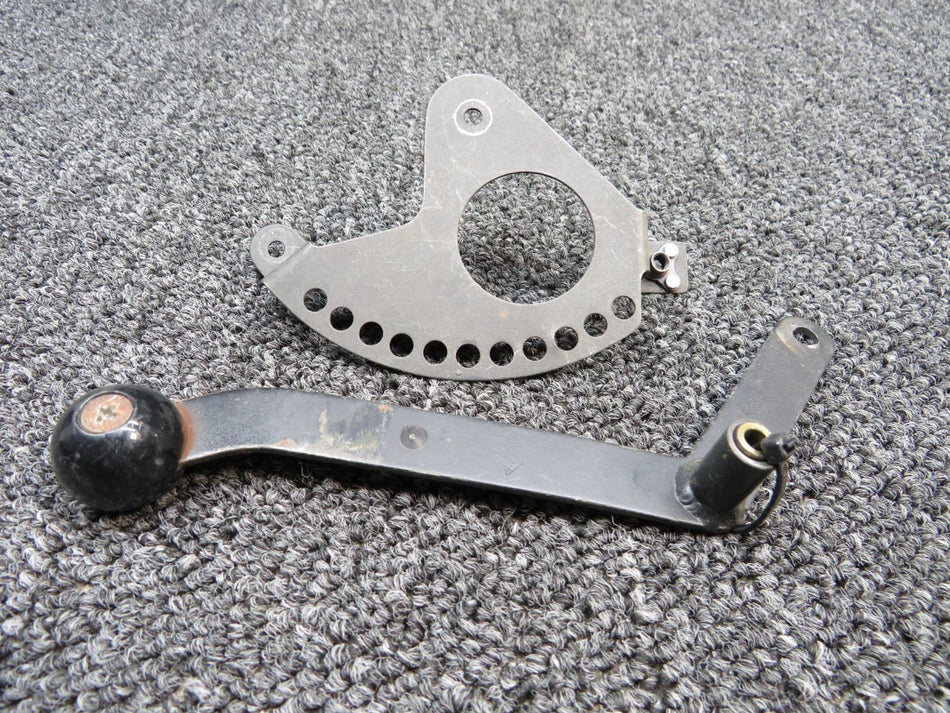 0713315-6, 0713314-1 Cessna 182Q Cowl Flap Control Lever w Position Bracket