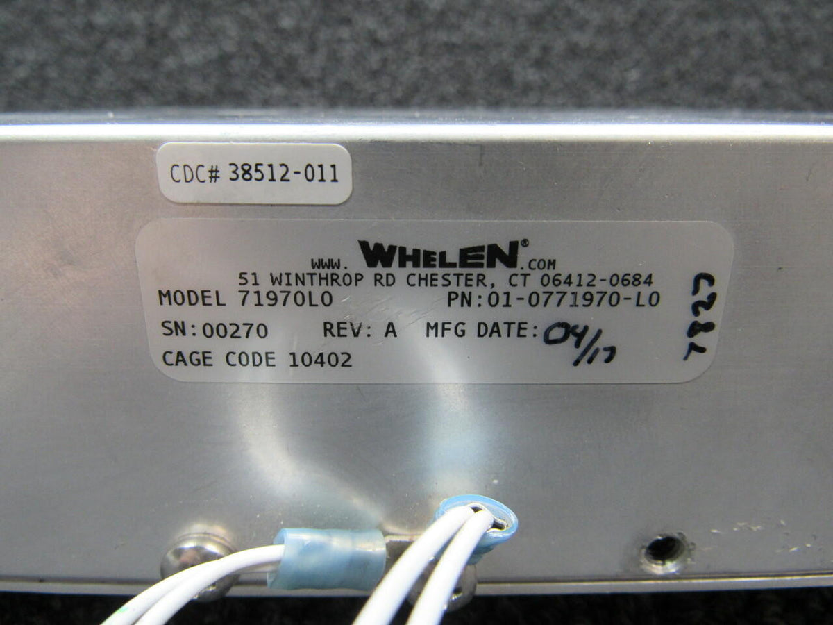 Whelen 01-0771970-L0 USE 71970L0 Cirrus SR22T Whelen Power Supply Volts 28