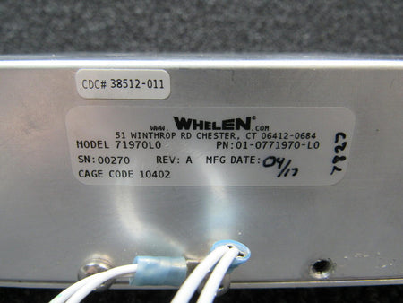 Whelen 01-0771970-L0 USE 71970L0 Cirrus SR22T Whelen Power Supply Volts 28