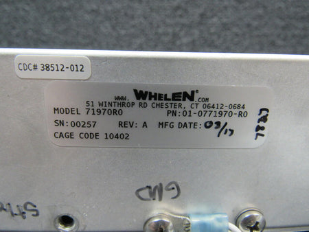 Whelen 01-0771970-R0 USE 71970R0 Cirrus SR22T Whelen Power Supply Volts 28