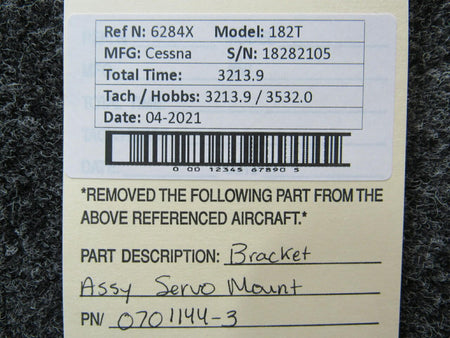 Cessna 0701144-3 Cessna 182T Bracket Assembly Servo Mount