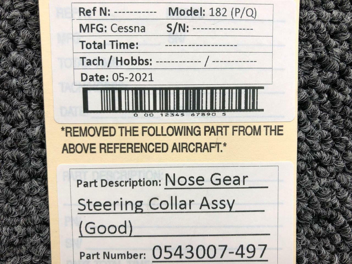 Cessna 0543007-497 Cessna 182 Nose Gear Steering Collar Assembly Good PPP