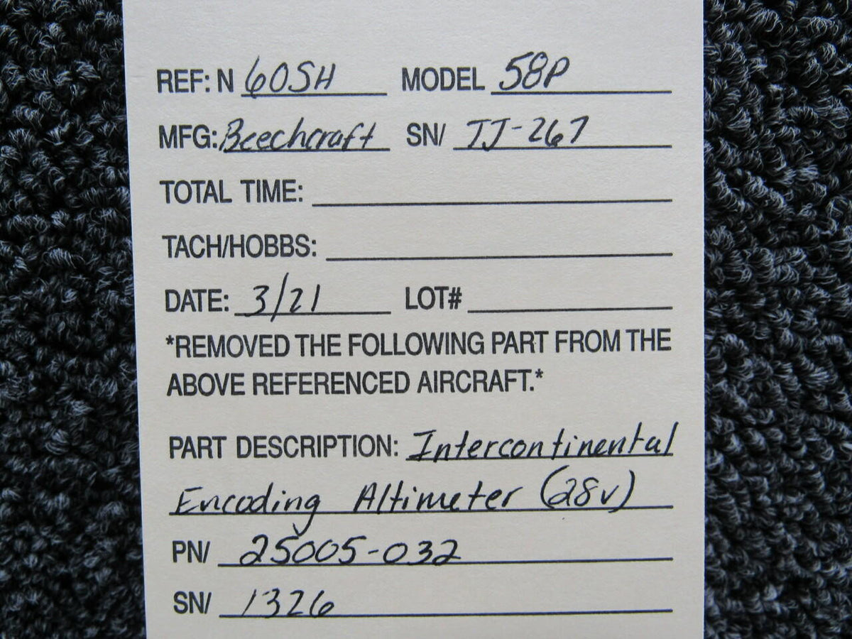 Intercontinental 25005-032 Intercontinental Encoding Altimeter Volts 28