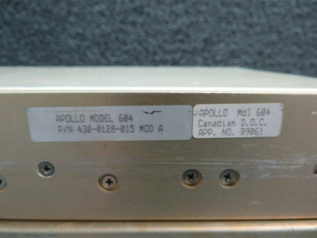 Apollo 430-0128-015 Apollo II Morrow 604 Loran Nav Unit W/ Tray