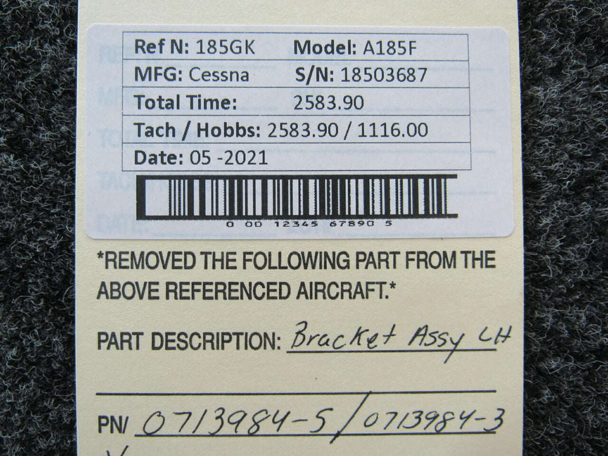 Cessna 0713984-5 Cessna A185F Bracket Assembly LH