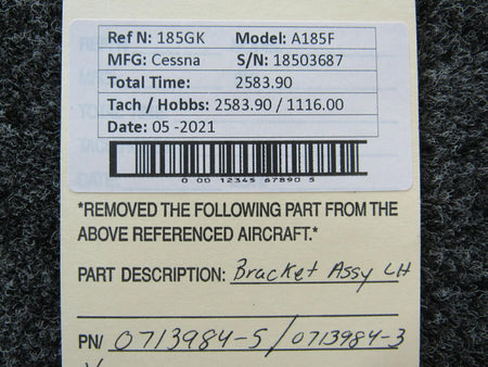 Cessna 0713984-5 Cessna A185F Bracket Assembly LH