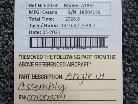 Cessna 0710023-1 Cessna A185F Angle Assembly LH