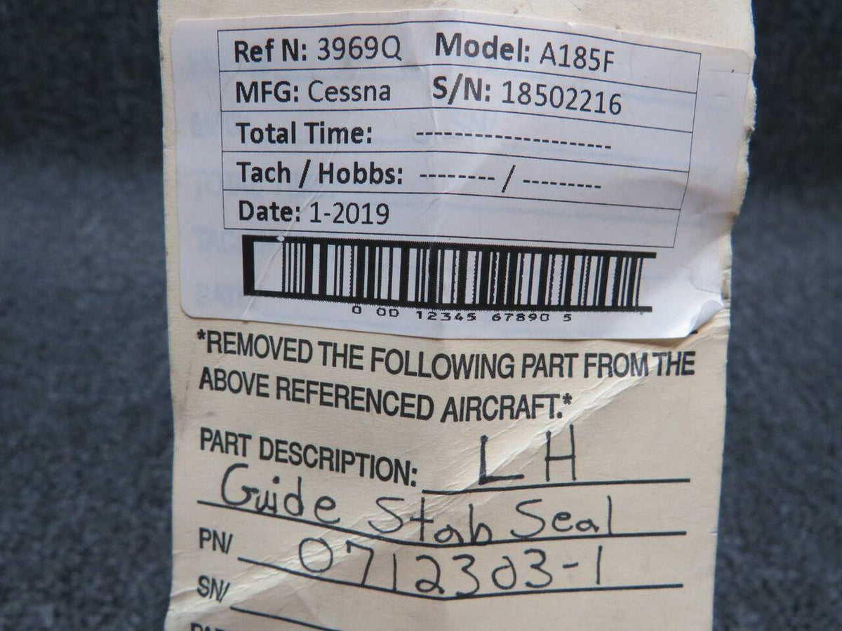 Cessna 0712303-1 Cessna A185F Stabilizer Seal Guide LH