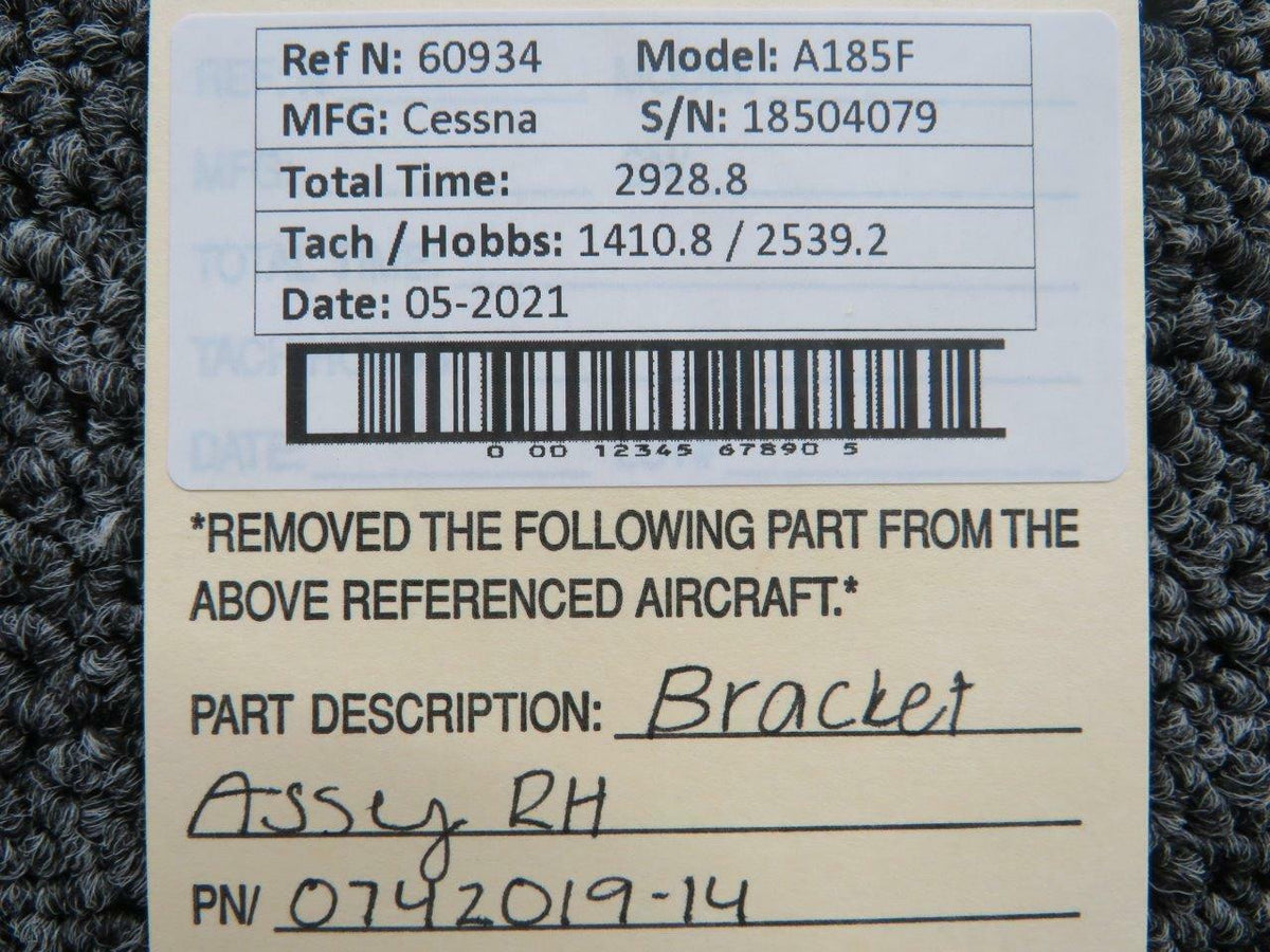Cessna 0742019-14 Cessna A185F Bracket Assembly RH