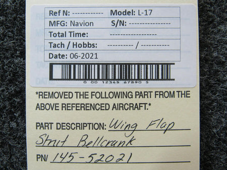 Navion 145-52021 Navion L-17 Wing Flap Strut Bellcrank