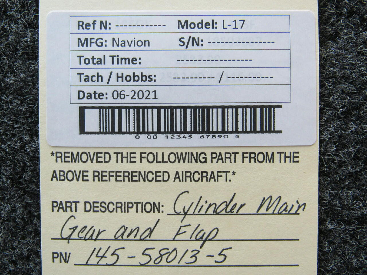 Navion 145-58013-5 Navion L-17 Cylinder Main Gear and Flap