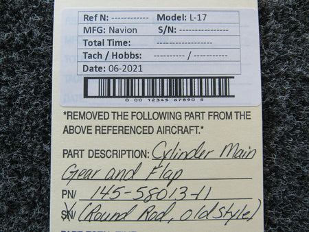 Navion 145-58013-11 Navion L-17 Cylinder Main Gear and Flap