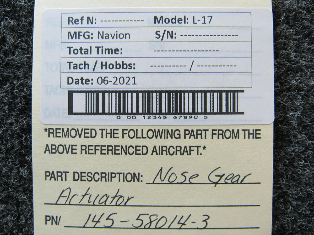 Navion 145-58014-3 Navion L-17 Nose Gear Actuator