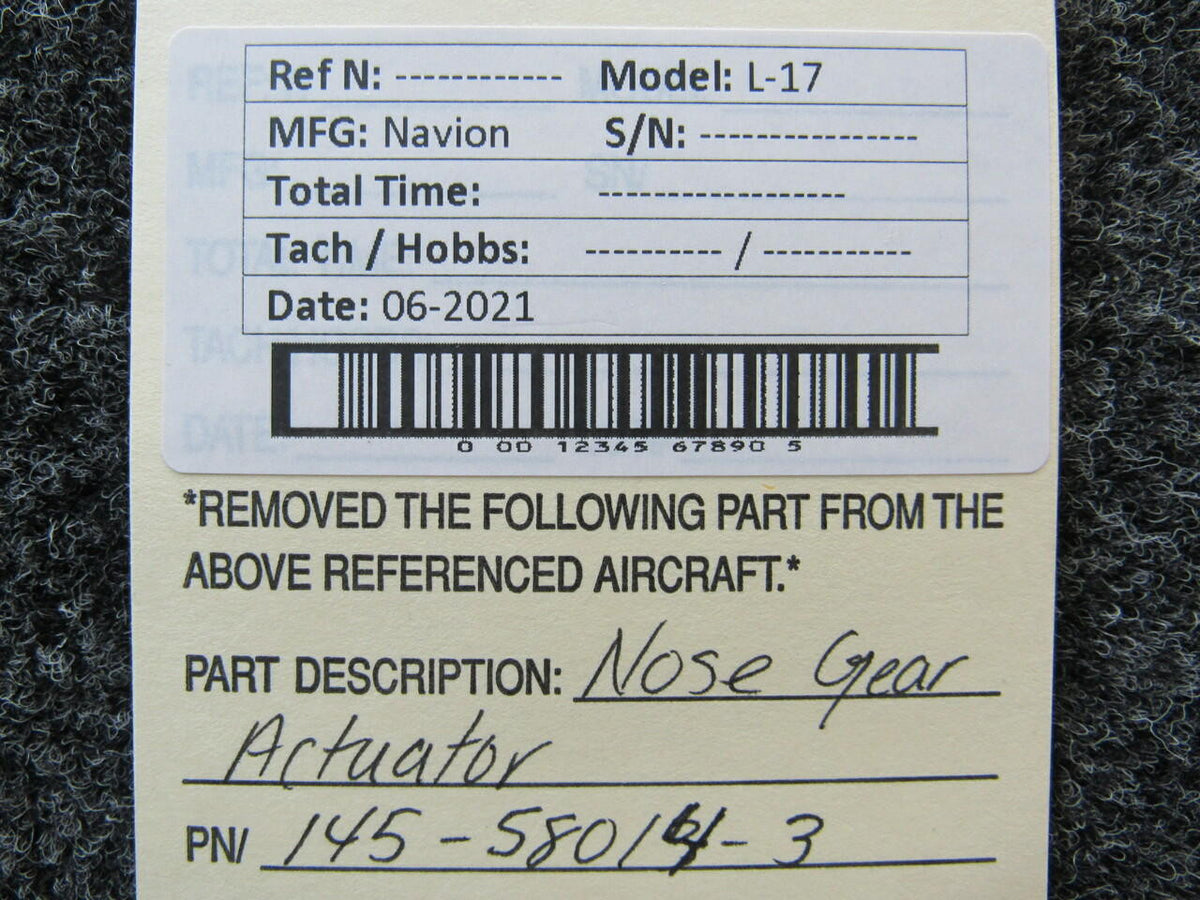 145-58014-3  Navion L-17 Nose Gear Actuator BAS Part Sales | Airplane Parts