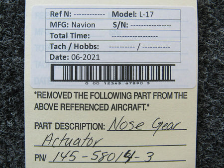 145-58014-3  Navion L-17 Nose Gear Actuator BAS Part Sales | Airplane Parts