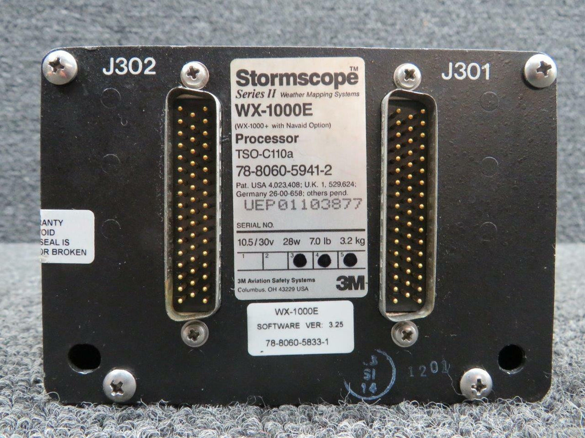 3M Aviation Safety Systems 78-8060-5941-2 Beechcraft 58P 3M Aviation Systems Stormscope II Processor W/ Mounting Bracket 28V