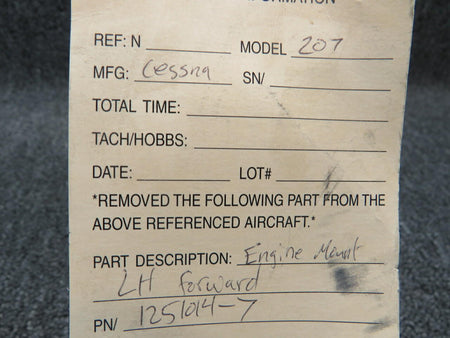 Cessna 1251014-7 Cessna 207 Engine Mount LH Forward