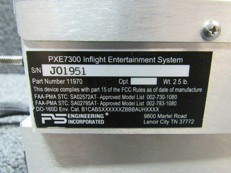 PS Engineering 11970 PS Engineering PXE7300 Inflight Entertainment System W/ Tray