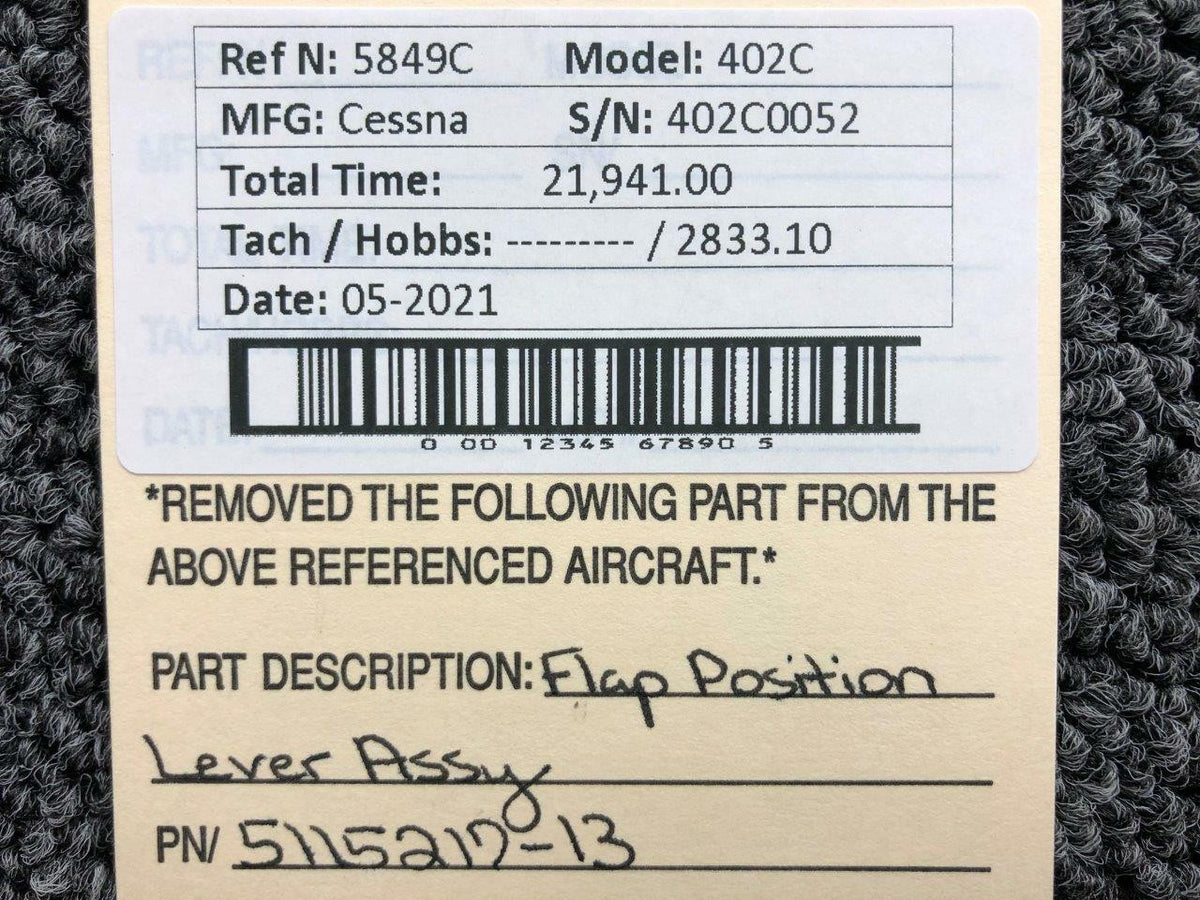 Cessna 5115217-13 Cessna 402C Flap Position Lever Assembly