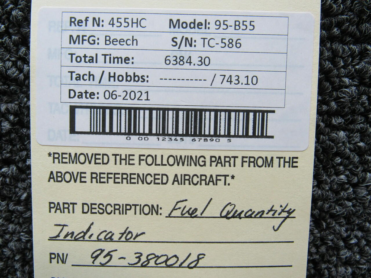 Beechcraft 95-380018 Beechcraft 95-B55 Fuel Quantity Indicator