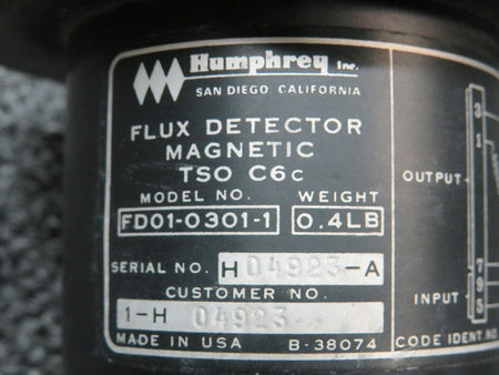 Humphrey 44770-0010 Cessna 402C Humphrey Magnetic Flux Detector Volts 28