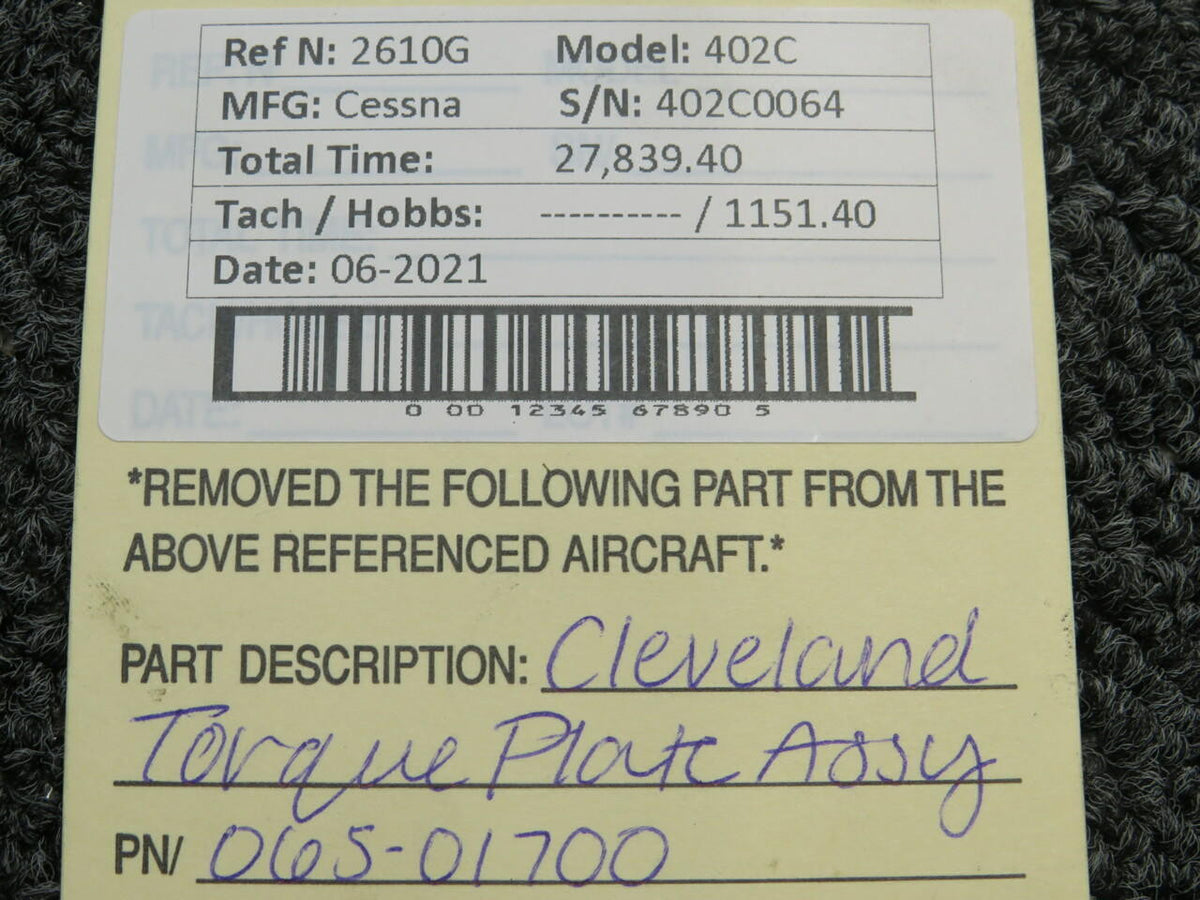 Cleveland 065-01700 Cessna 402C Cleveland Torque Plate Assembly