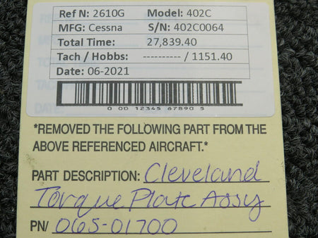Cleveland 065-01700 Cessna 402C Cleveland Torque Plate Assembly