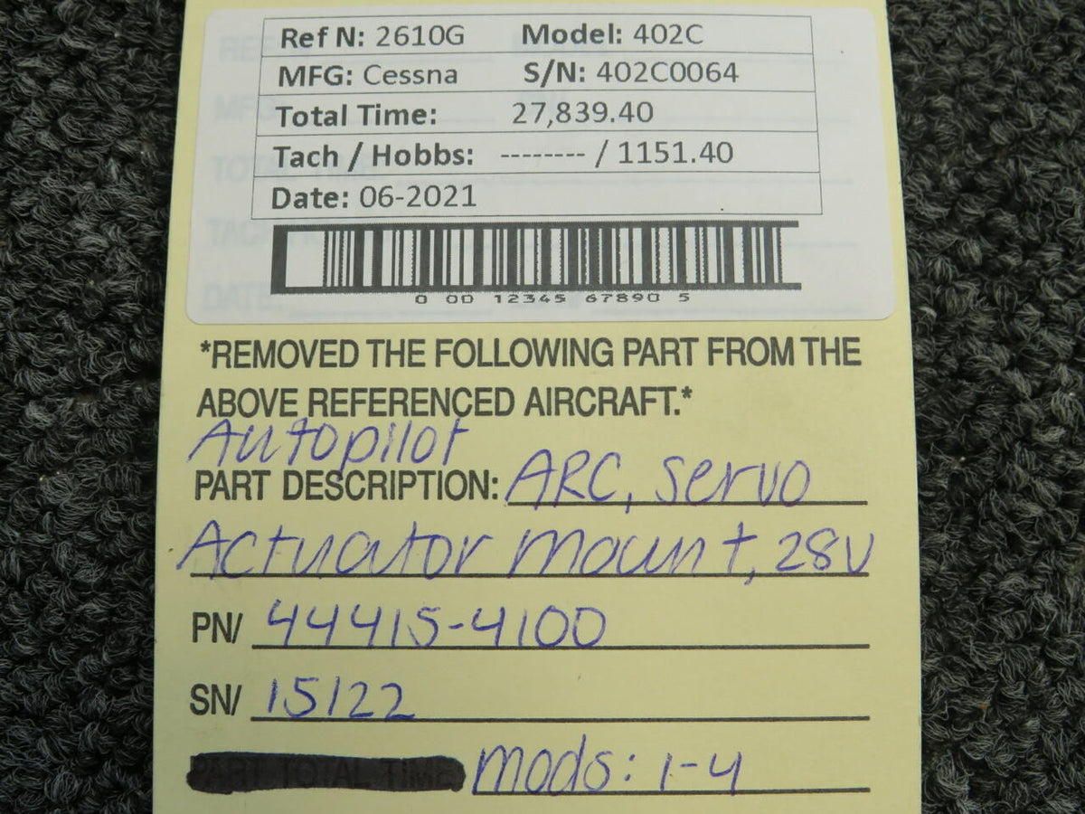 ARC 44415-4100 Cessna 402C ARC Autopilot Servo Actuator Mount