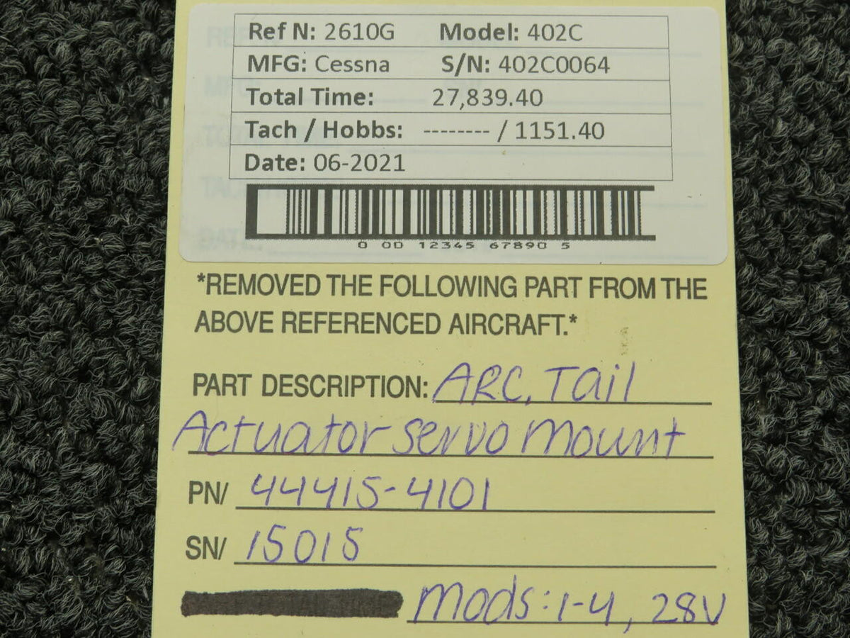 ARC 44415-4101 Cessna 402C ARC Tail Actuator Servo Mount