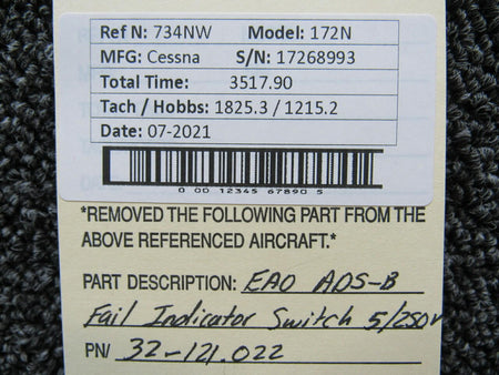 EAO 32-121.022 Cessna 172N EAO ADS-B Fail Switch Indicator Volts 5/250 VAC