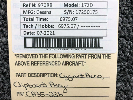 CA35-236 Cessna 172D Cygnet Aero Clipboard Assembly BAS Part Sales | Airplane Parts