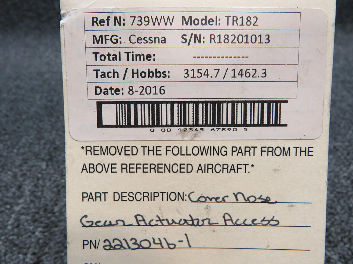 2213046-1 Cessna TR182 Cover Nose Gear Actuator Access BAS Part Sales | Airplane Parts