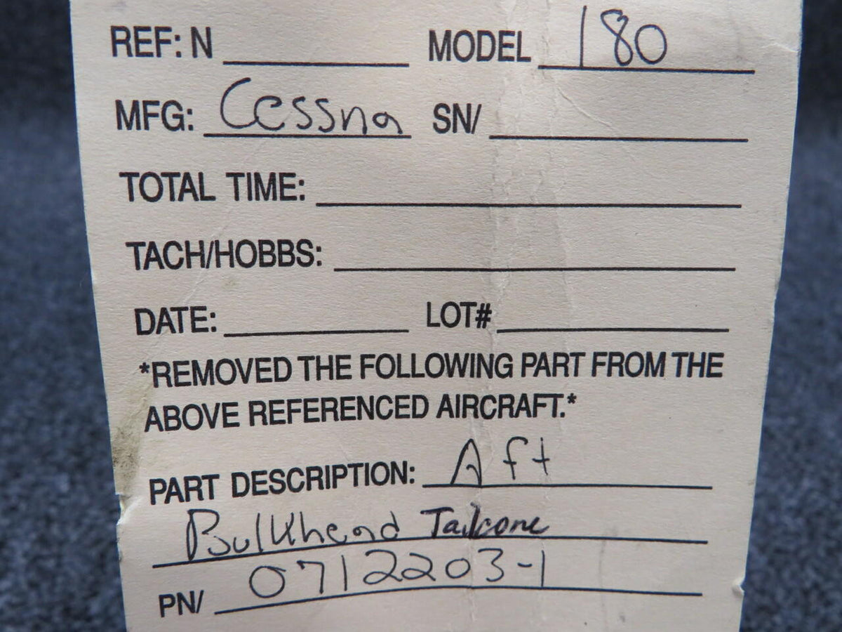 Cessna 0712203-1 Cessna 180 Bulkhead Tailcone AFT