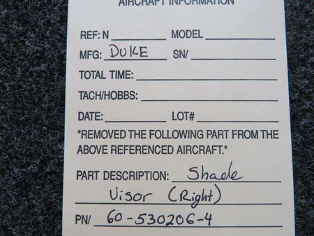 Dukes 60-530206-4 Dukes Shade Visor RH
