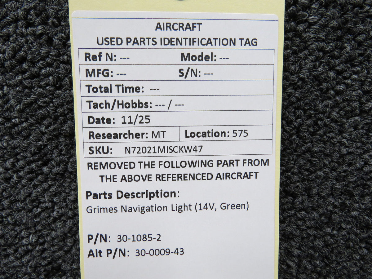 Grimes 30-0009-43 Grimes Navigation Strobe Light Green Volts 14