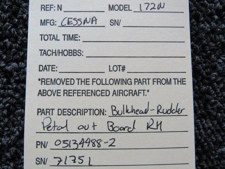 Cessna 0513488-2 Cessna Bulkhead Rudder Pedal Outboard RH