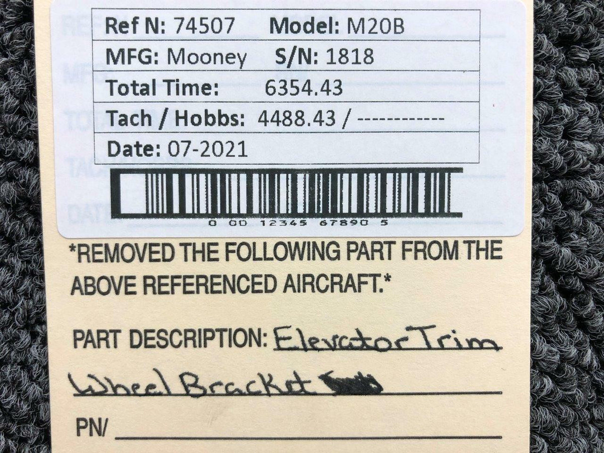 Mooney Mooney M20B Elevator Trim Wheel Bracket