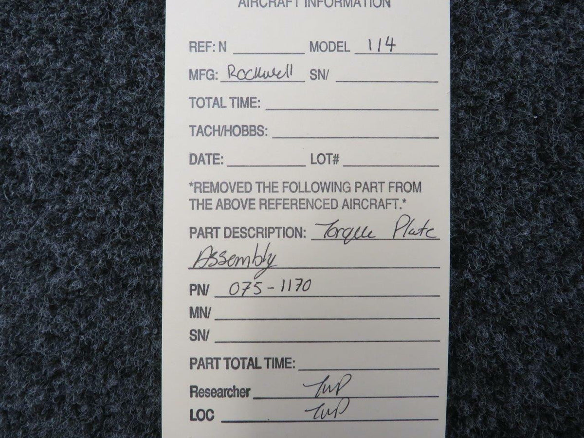 Rockwell 075-1170 Rockwell 114 Torque Plate Assembly