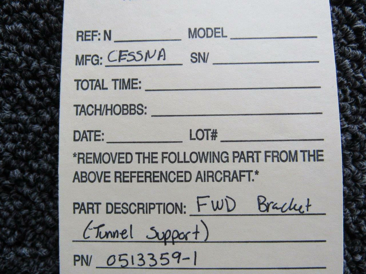 Cessna 0513359-1 Cessna Tunnel Support Bracket Forward