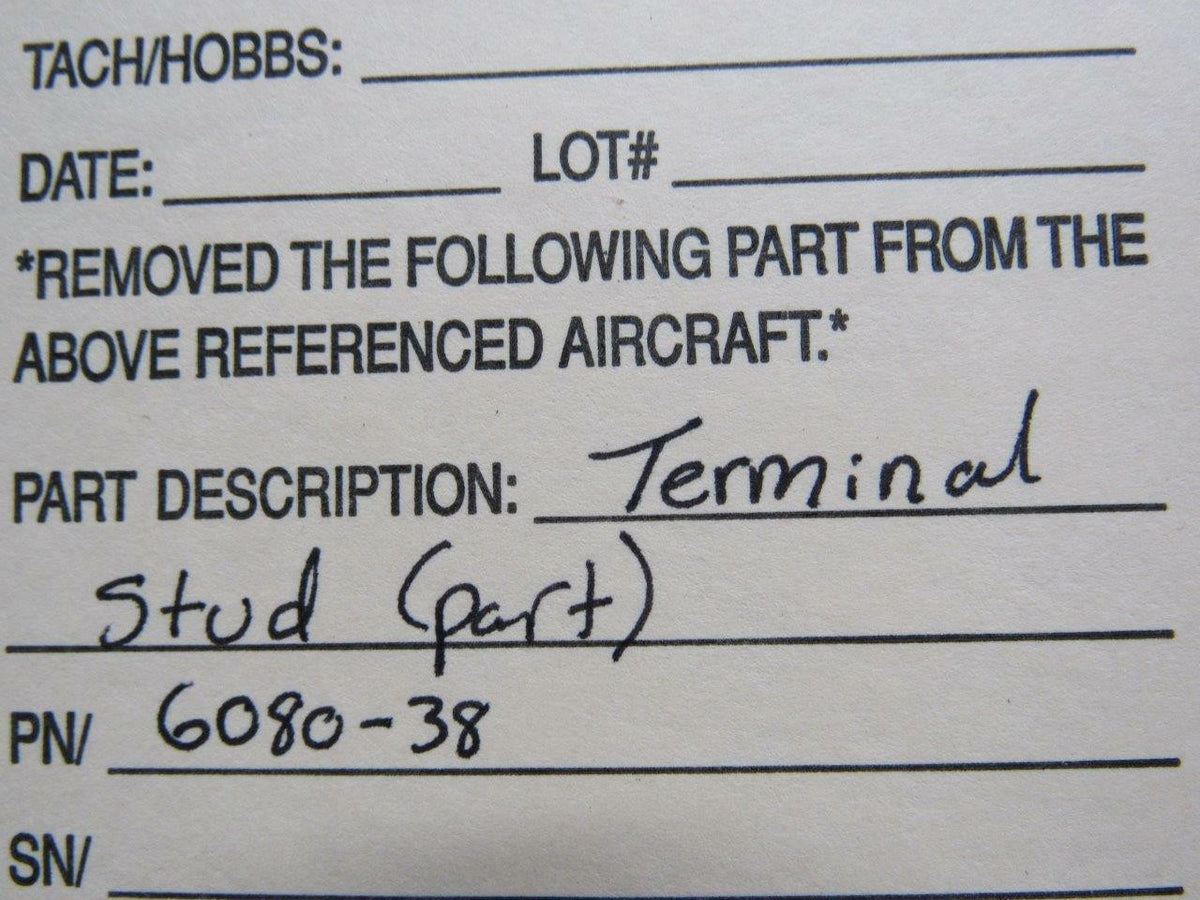 6080-38 Terminal Stud BAS Part Sales | Airplane Parts