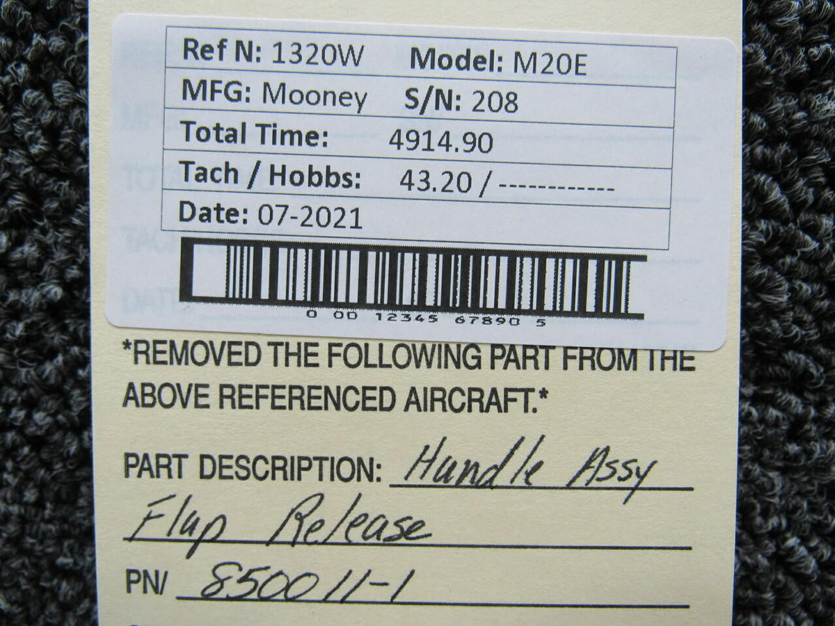 Mooney 850011-1 Mooney M20E Handle Assembly Flap Release