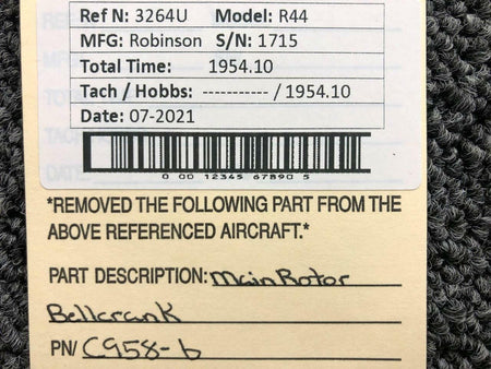 Robinson C958-6 Robinson R44 Main Rotor Bellcrank