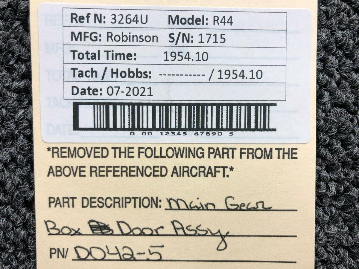 D042-5 Robinson R44 Main Gearbox Door Assembly BAS Part Sales | Airplane Parts