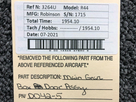D042-5 Robinson R44 Main Gearbox Door Assembly BAS Part Sales | Airplane Parts