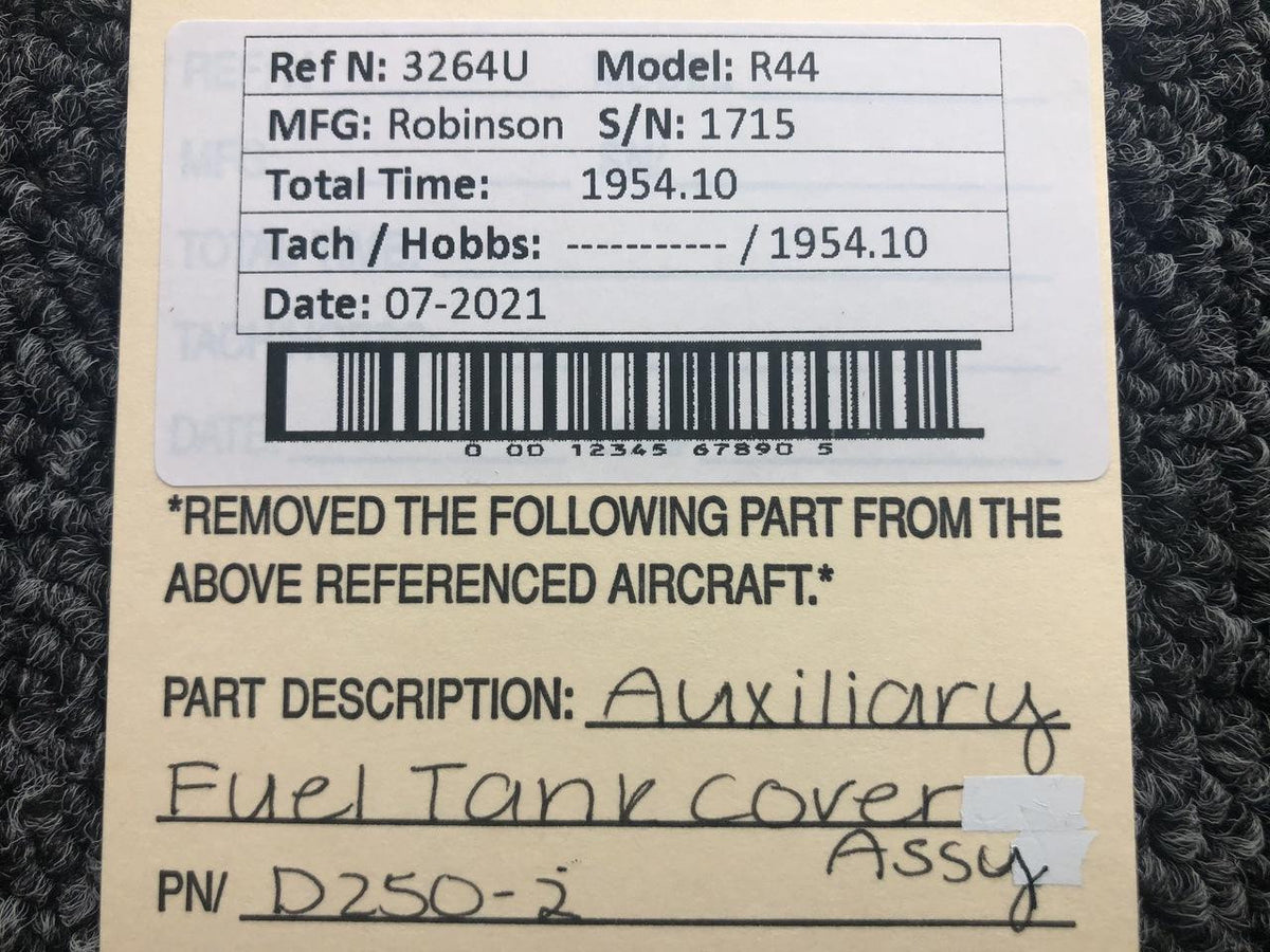 Robinson D250-2 Robinson R44 Auxiliary Fuel Tank Cover Assembly