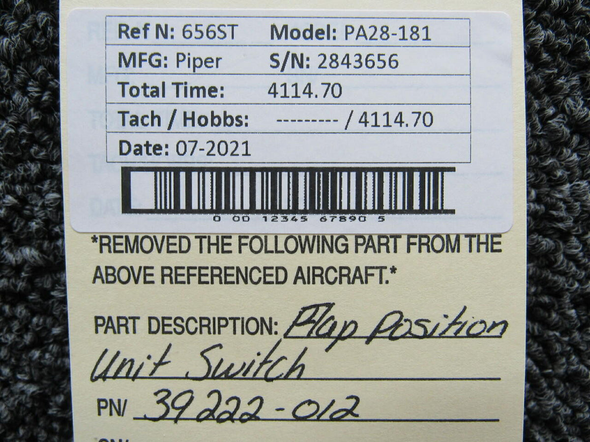 Piper 39222-012 Piper PA28-181 Flap Position Unit Switch