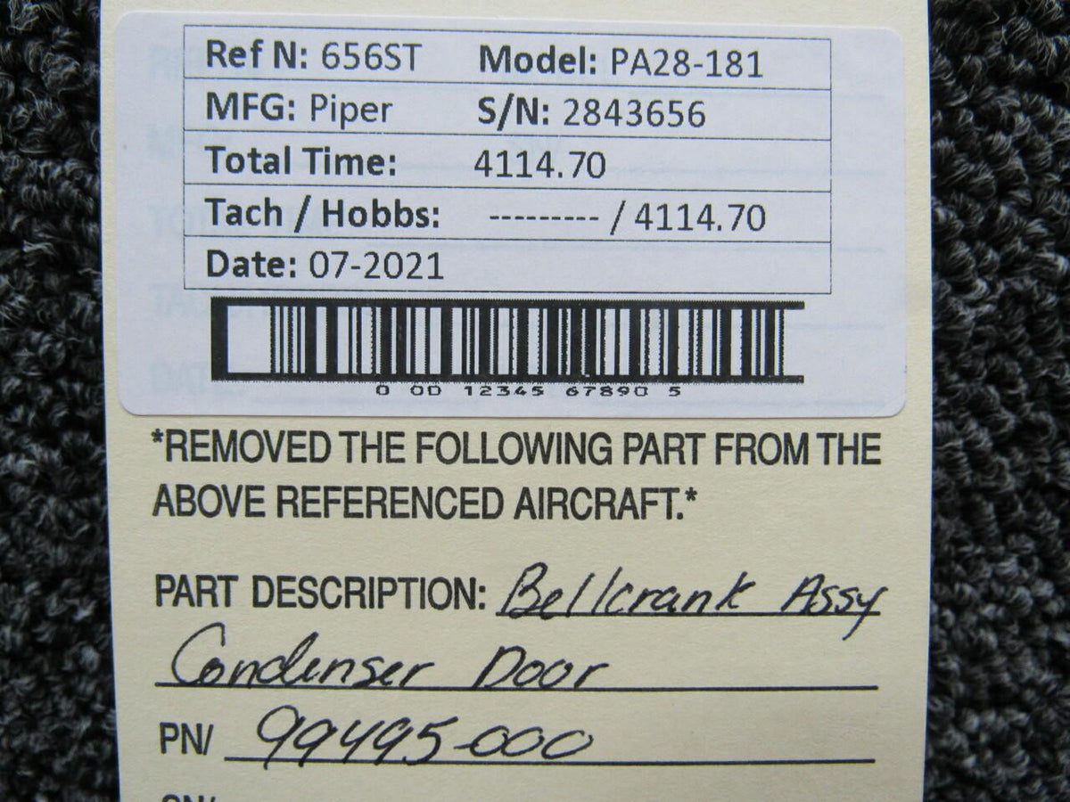 Piper 99495-000 Piper PA28-181 Bellcrank Assembly Condenser Door